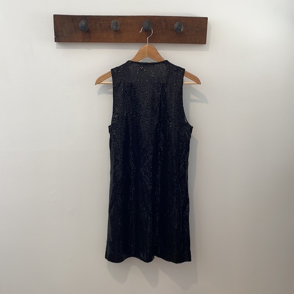 Zara XS black sequin button-down dress. - Picture 3 of 5